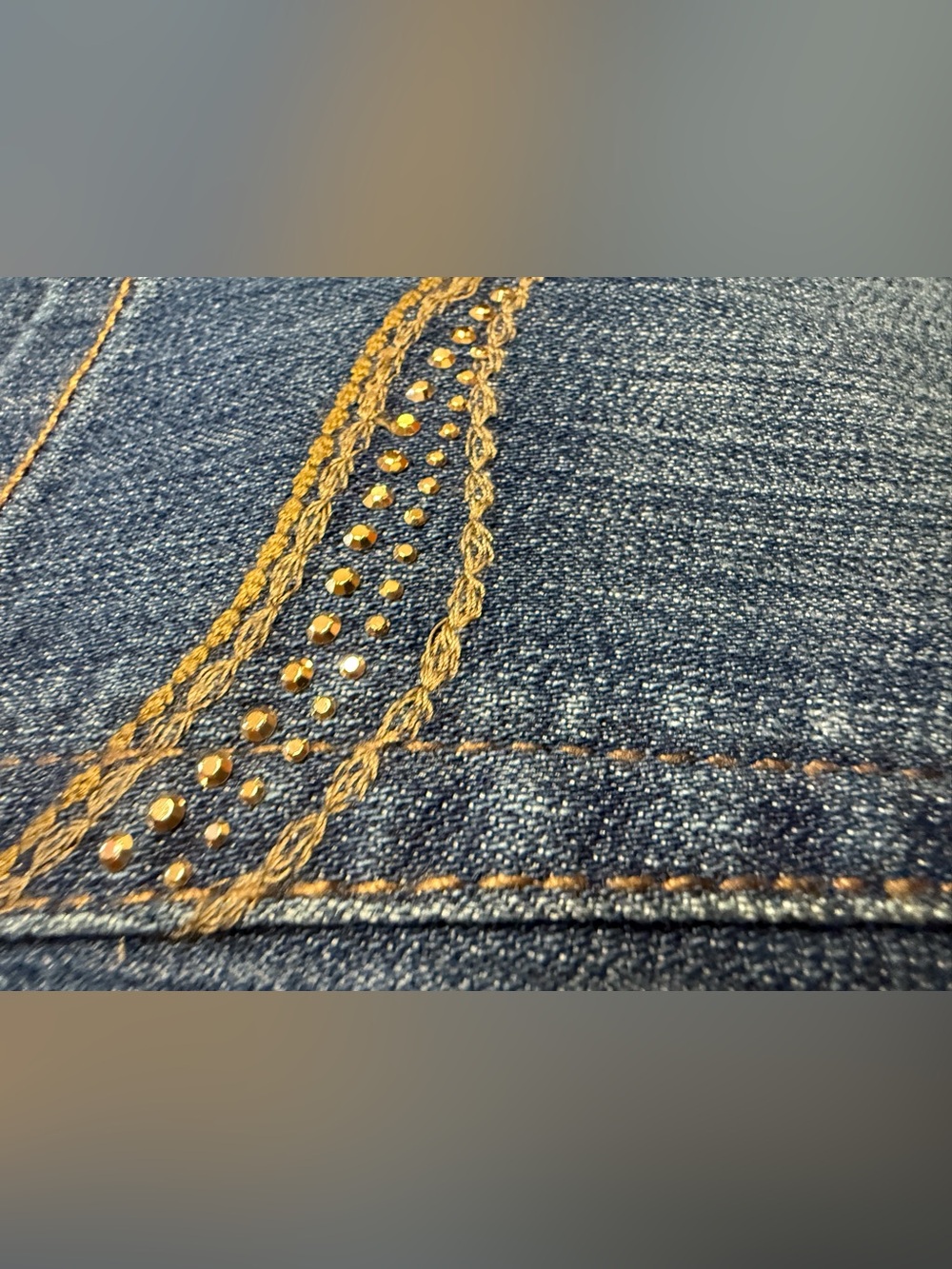 Gloria Vanderbilt-size 16 denim jeans bedazzled back pockets - Picture 4 of 10